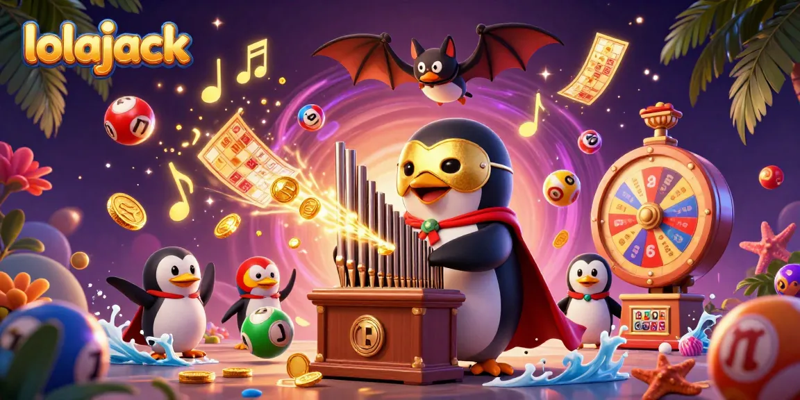 Experience excitement at Lolajack Casino with colorful lottery balls and a penguin protagonist!