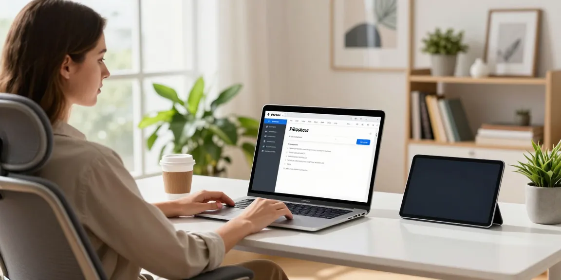 Explore Pikashow PC in a stylish modern home office with streaming content.