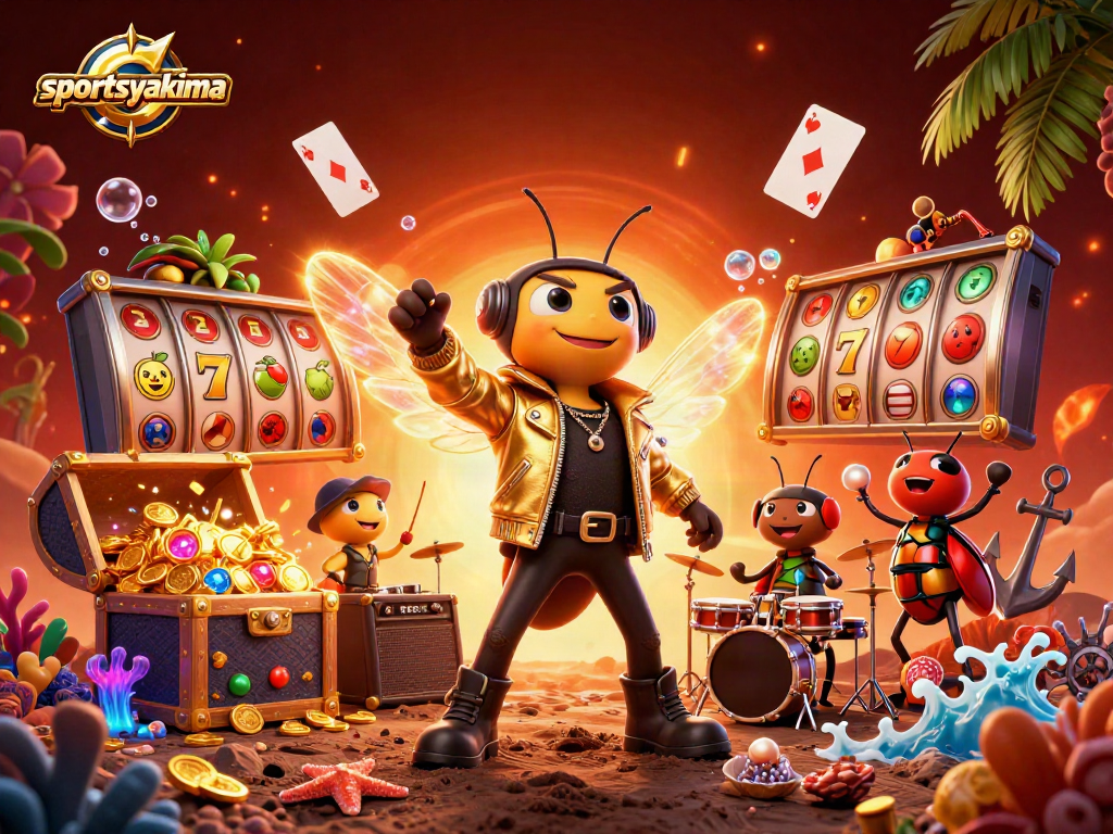 Engage with exciting gaming on sportsyakima, featuring vibrant characters and dynamic slot elements.