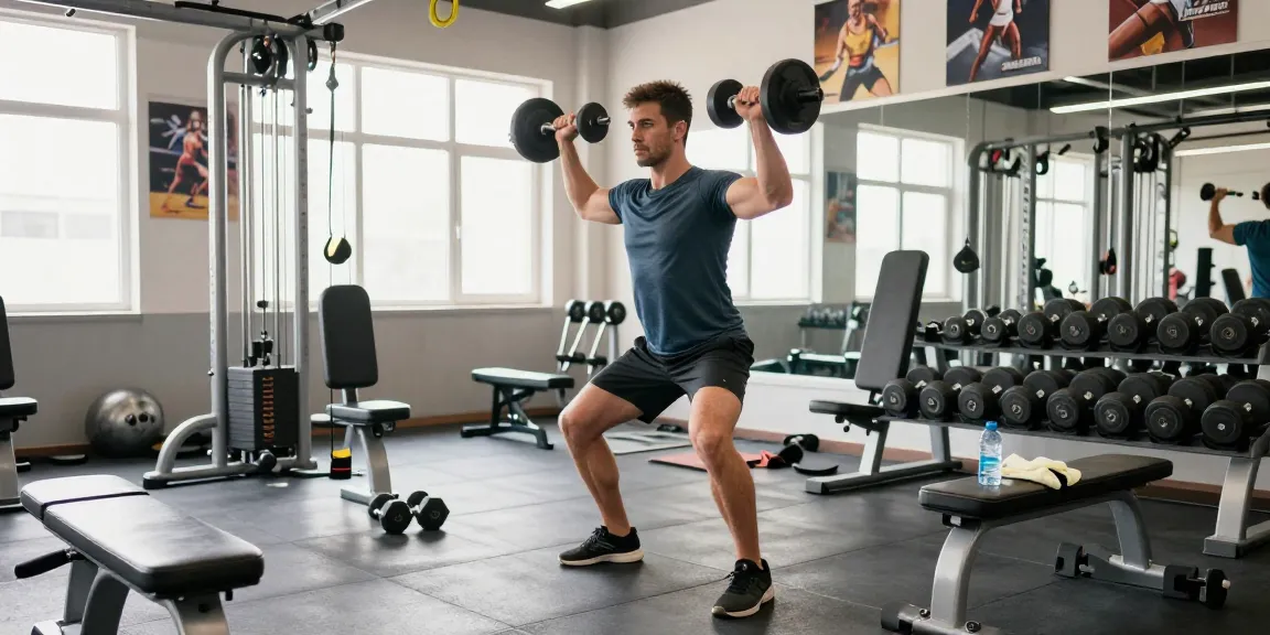 Unique Pharma Steroïden Winkel met sporter die gewichten tilt in moderne gym