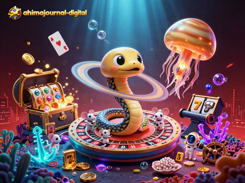 Spin at ahimajournal-digital with astronaut mice betting on a Saturn roulette wheel.